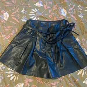 Nasty gal leather pleated shorts